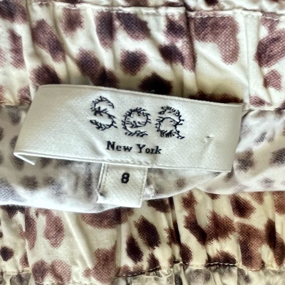 Sea New York Calla Cheetah Smocked V-Neck Jumpsuit Size 8 - Picture 14 of 15